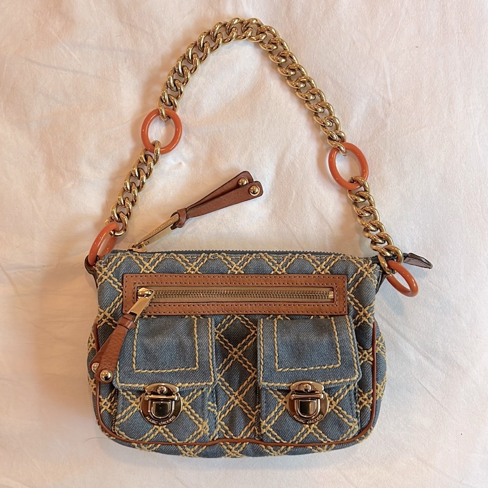 Vintage Marc Jacobs denim bag with gold hardware